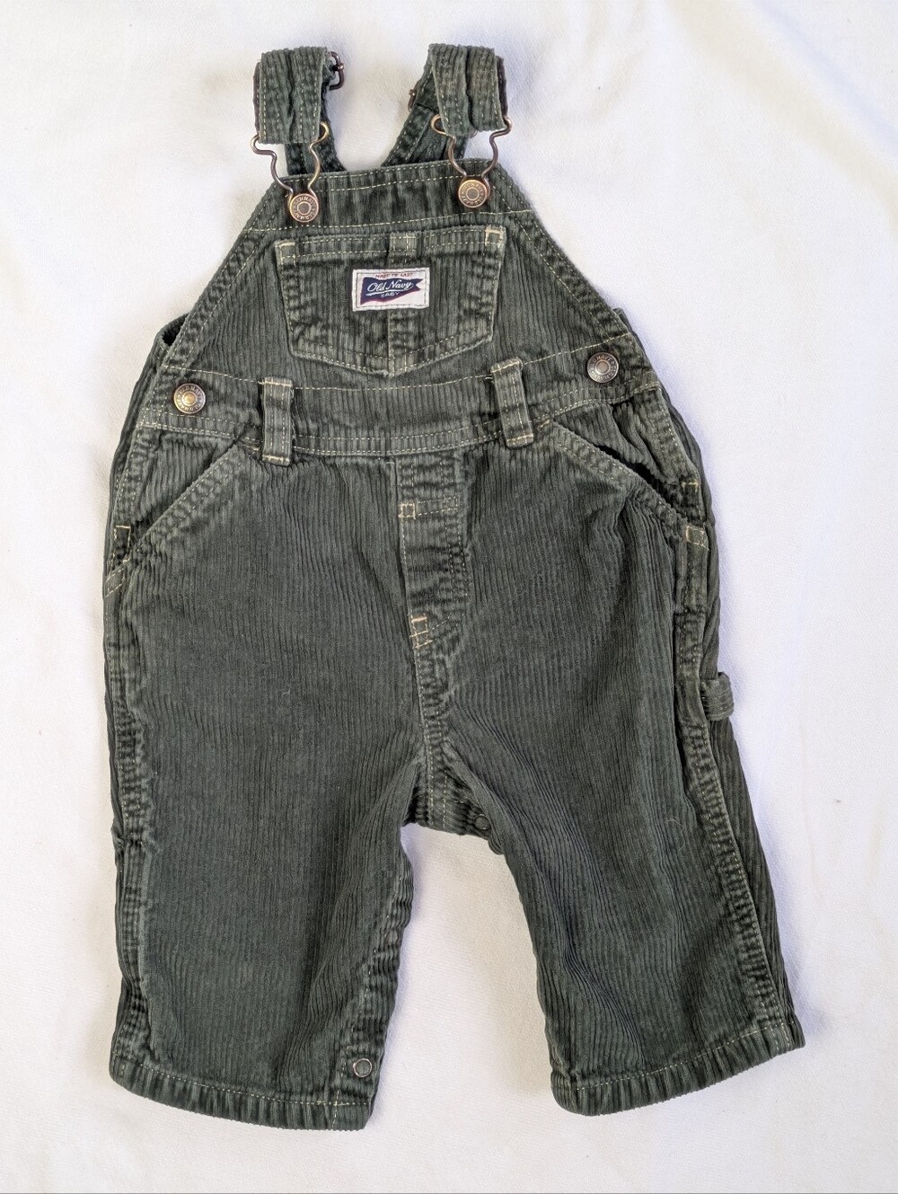 Infant 3-6 Month Courderoy Green Bib Overalls